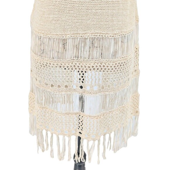 Ruff Hewn Festival Top Large Cream Crochet Fringe Prairie Excellent - Picture 8 of 11